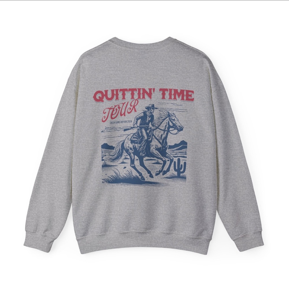 NWT! Zach Bryan The Quittin' Time Tour Crewneck Sweatshirt Merch - Picture 6 of 7
